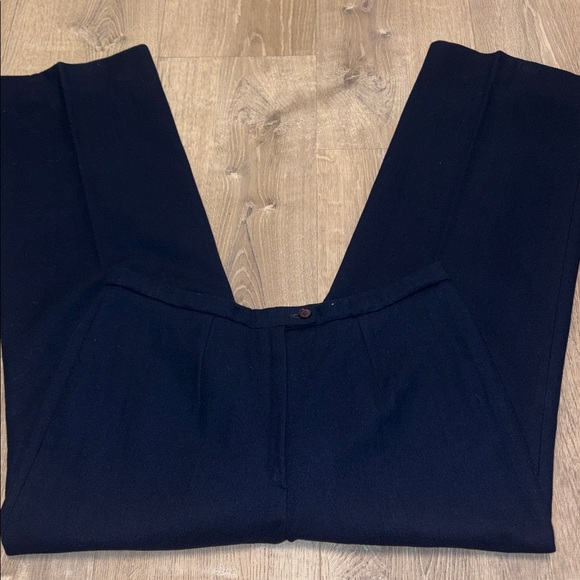 Pendleton Vintage Navy Wide Leg Women's Wool Pants - Picture 3 of 14